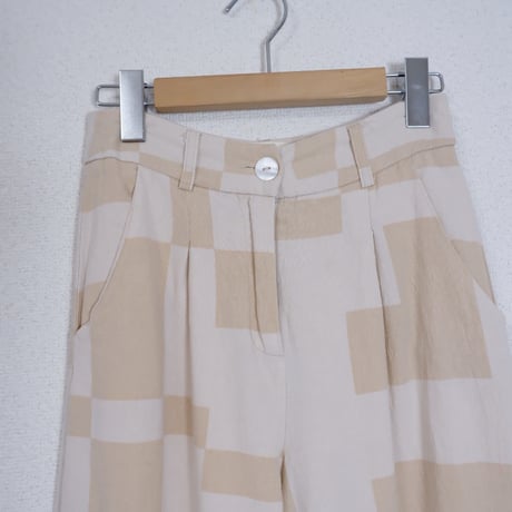 CHECK WIDE PANTS