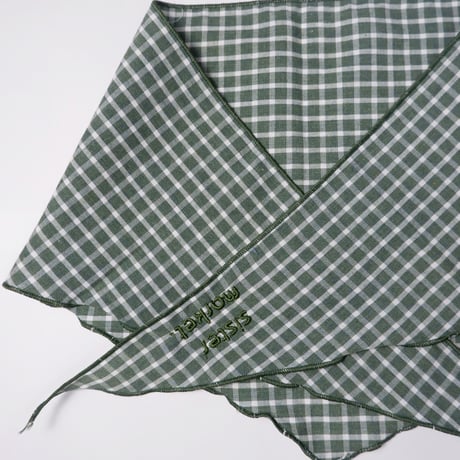 CHECK BANDANA SCARF/GREEN