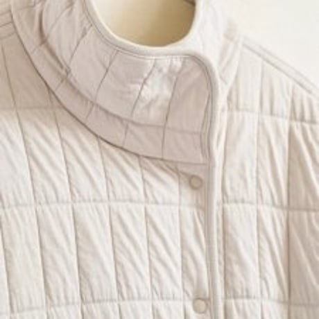 QUILT JACQUARD COAT LIGHT GRAY