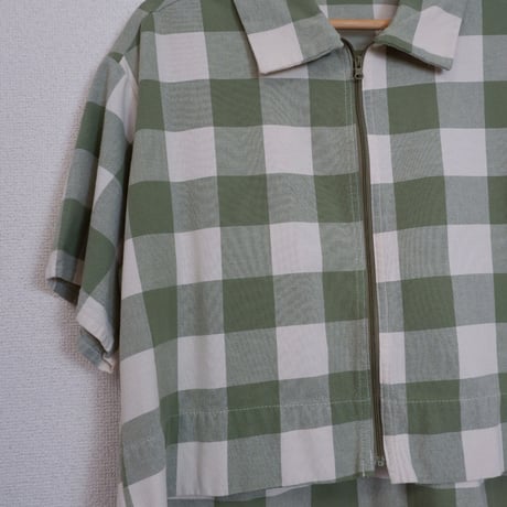 BLOCK CHECK ZIP SHIRTS