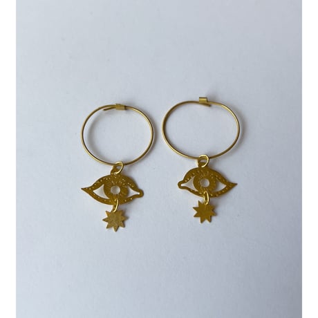 Gold Plated Silver Earrings / Eyes & Suns