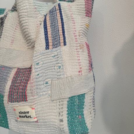 Kantha Short Handle tote　A