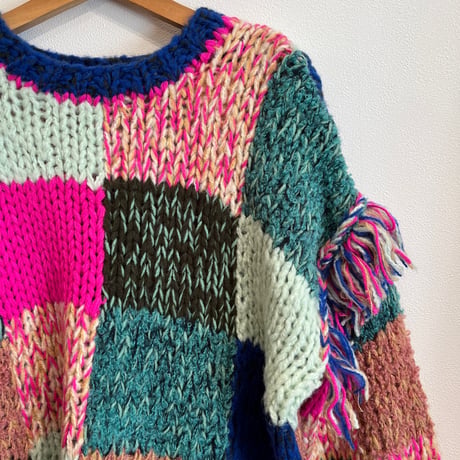colorful fringe knit