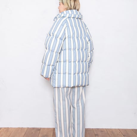 STRIPED YOKE TROUSERS  IVORY×BLUE