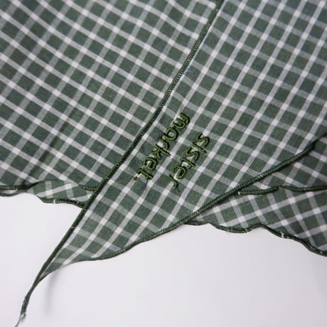 CHECK BANDANA SCARF/GREEN