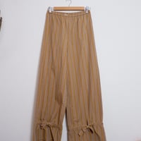 STRIPE BOW TROUSERS/LIGHT BROWN