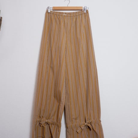 STRIPE BOW TROUSERS/LIGHT BROWN