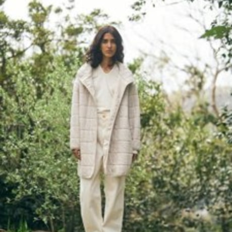 QUILT JACQUARD COAT BLACK
