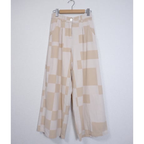 CHECK WIDE PANTS