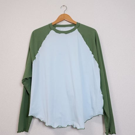 ORIGINAL RAGLAN LS TEE / KHAKI×LIGHT BLUE