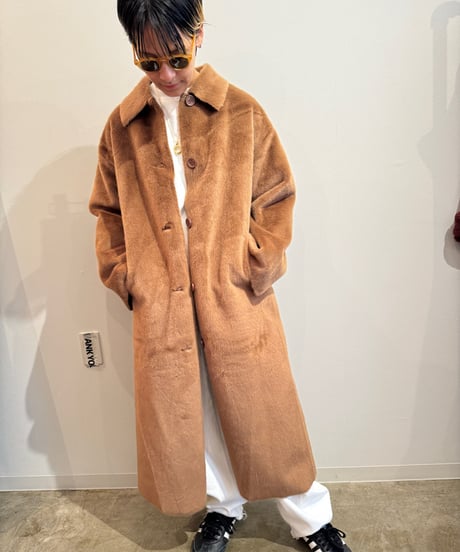 Eco Fur Long Coat / CAMEL