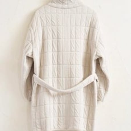 QUILT JACQUARD COAT LIGHT GRAY