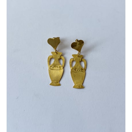 Gold Plated Silver Earrings / Pots & Hearts