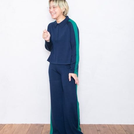 STRIPE KNITTED TROUSERS