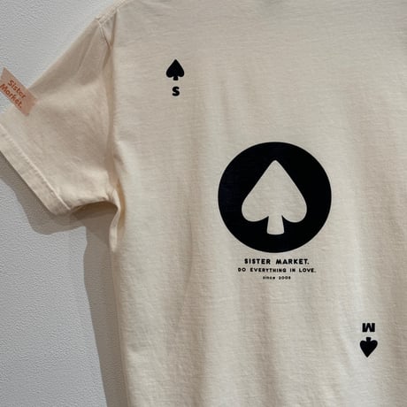 sisma トランプ Tee /♠️ & 🖤 IVORY