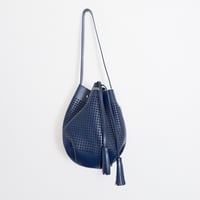 AUGUSTA PERFORATED LEATHER BAG/NAVY