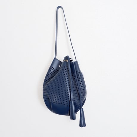 AUGUSTA PERFORATED LEATHER BAG/NAVY