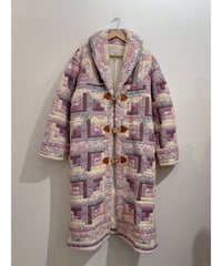 Quilted Padded Printed Canvas Coat