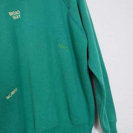 80s-90s Embroidery Sweat/GREEN