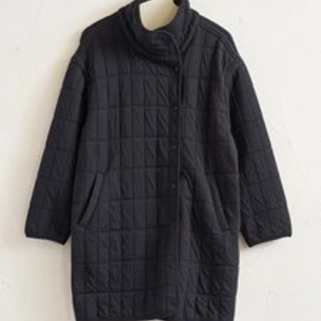 QUILT JACQUARD COAT BLACK