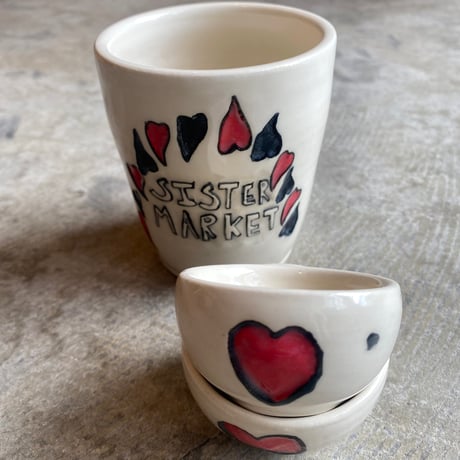 Custam Heart&Sister Logo Tumbler