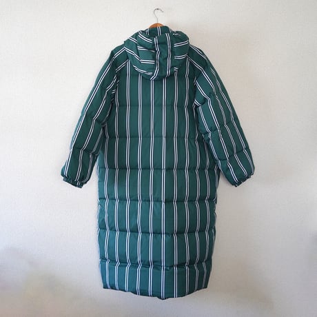 ストライプ ロングダウン（Green × White/Navy）｜THE TINY BIG SISTER