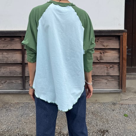 ORIGINAL RAGLAN LS TEE / KHAKI×LIGHT BLUE