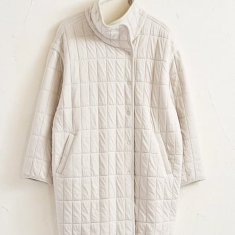 QUILT JACQUARD COAT LIGHT GRAY