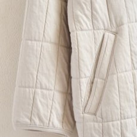 QUILT JACQUARD COAT LIGHT GRAY