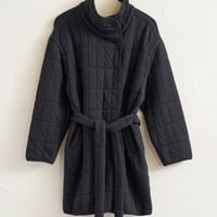QUILT JACQUARD COAT BLACK