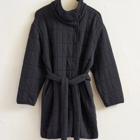 QUILT JACQUARD COAT BLACK