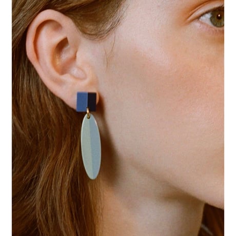 Acetate Earrings / Ovals & Squares / Various Blues