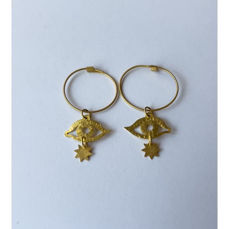 Gold Plated Silver Earrings / Eyes & Suns