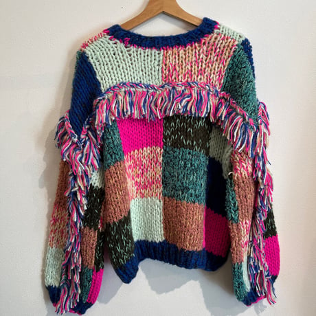 colorful fringe knit