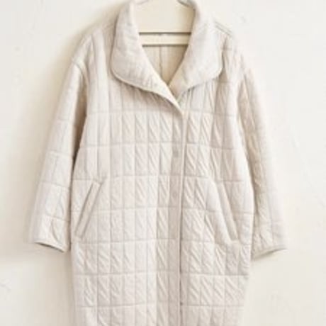 QUILT JACQUARD COAT LIGHT GRAY