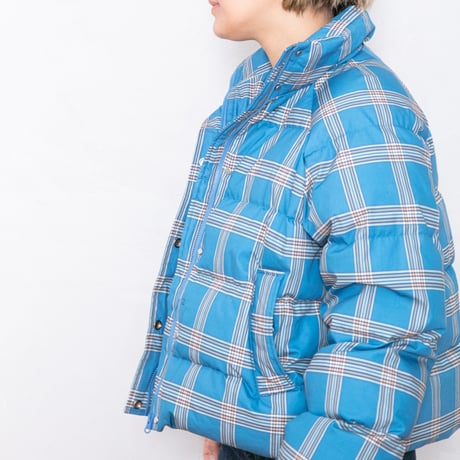 CHECK SHORT JACKET  BLUE