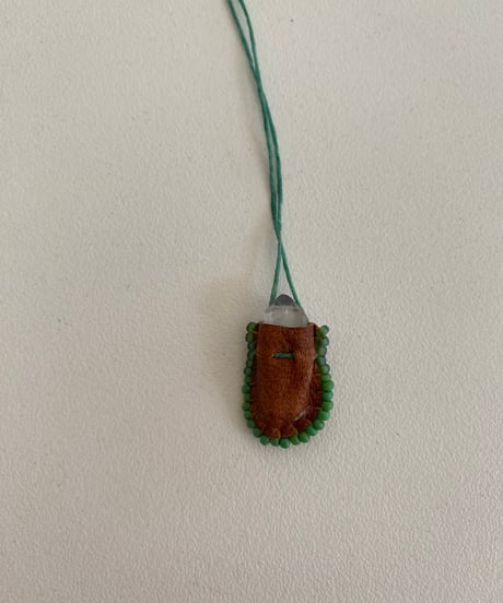 Omamori Necklace/green beads