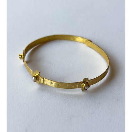 Gold Plated Silver × Pearl Bangle / Flowers
