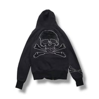 GLAD NEWS 羽付きスケルトンスカルデザインジップアップパーカー