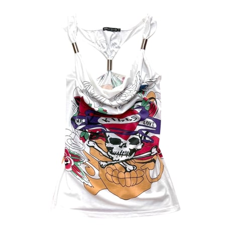 HYSTERIC GLAMOUR タンクトップ スタッズ スカル プリント