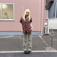 algonquins スタッズベルトデザインフレアパンツ