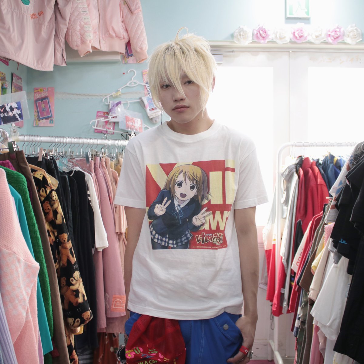 けいおん！ 全面フルカラープリントTシャツ 唯 L けいおん!! 平沢唯プリントTシャツ | サントニブンノイチ原宿店