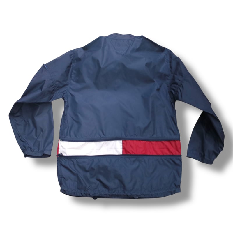 90s TOMMY HILFIGER ジップデザインハーフジップアップナイロン 