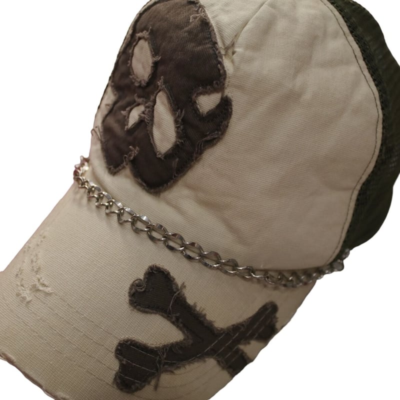 Y2K ドクロデザインダメージキャップ | サントニブンノイチ原宿店