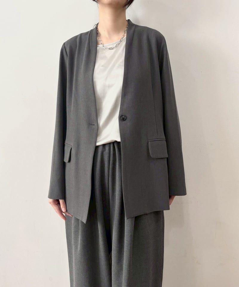 siro de labonte】stretch twill nocollar jacket《