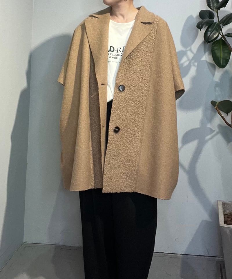 CYNICAL】ボアスライバーリバーシブルポンチョコート［552-94054