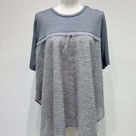 【CYAN tokyo】スクエアヘムフェザーコンビTOPS［601474］