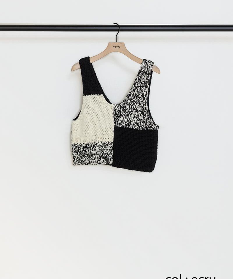YENN】PATCHWORK BUSTIER