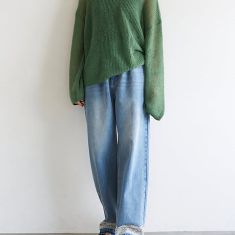 【YENN】LACE HEM TUCK DENIM [Y263-31097]