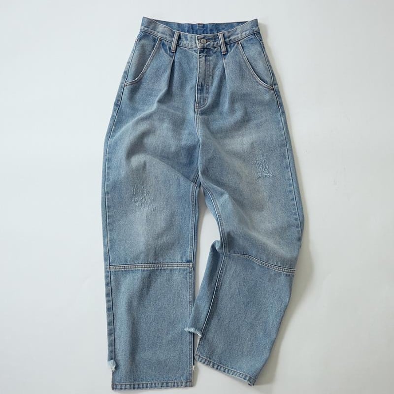 YENN】HIGH RISE TUCK WIDE PT | cavabien
